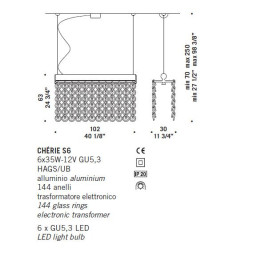 Подвесной светильник De Majo CHERIE S6 0CHER0S-6