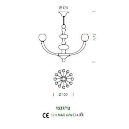 Люстра Sylcom Gritti 1537/12 D BLAV.ORO