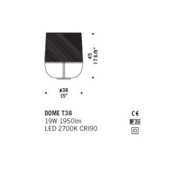 Настольная лампа De Majo DOME T38 ED 0DOME0T10