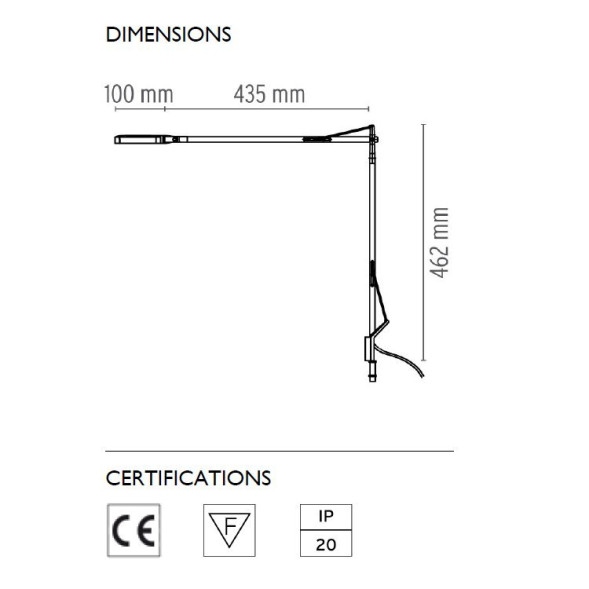 Настольная лампа Flos Kelvin LED Desk support (Visible cable) Chrome F3308057