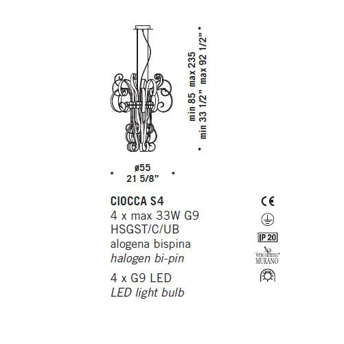 Подвесной светильник De Majo CIOCCA S4 0CIOC0S13