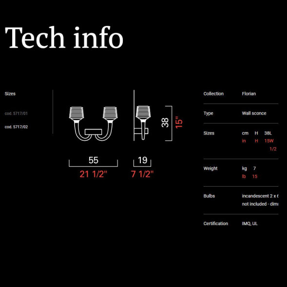 Бра Barovier&amp;Toso Florian 5717/02/BW/CL
