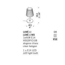 Настольная лампа De Majo LUME L1WD 0LUME0L11