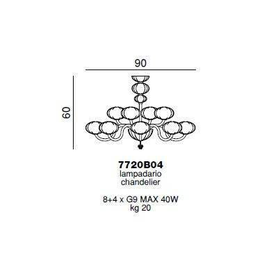 Потолочная люстра Beby Group Gloss 7720B04 Chrome Rosa Vintage