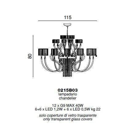 Люстра Beby Group Prive 0215B03 Chrome Silver Cortina White