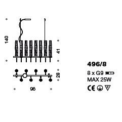 Люстра IDL Bamboo 496/8 Chrome