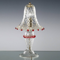Настольная лампа Vetri Lamp 923/L Cristallo/Oro 24Kt/Rosso