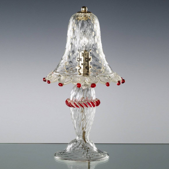 Настольная лампа Vetri Lamp 923/L Cristallo/Oro 24Kt/Rosso