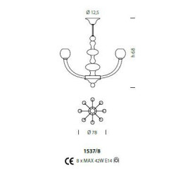 Люстра Sylcom Gritti 1537/8 K BLCR.GRY