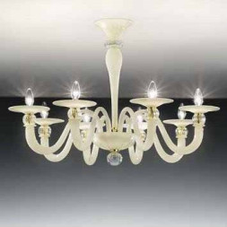 Потолочная люстра Vetri Lamp 1154/8PL Avorio/Cristallo