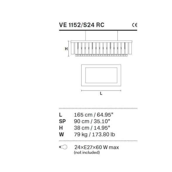 Подвесной светильник Masiero Impero &amp; Deco VE 1152/S24 RC