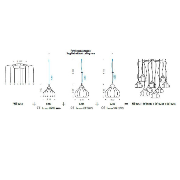 Подвесной светильник Sylcom Sphera 0243 FU + KIT 0243