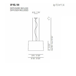Подвесной светильник Axo Light Velvet SP VEL 100 Arancio / Nero SPVEL100E27ARNE
