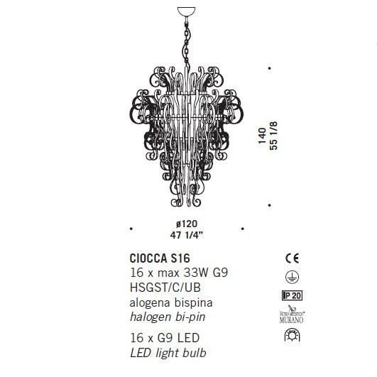 Подвесной светильник De Majo CIOCCA S16 0CIOC0S10 white