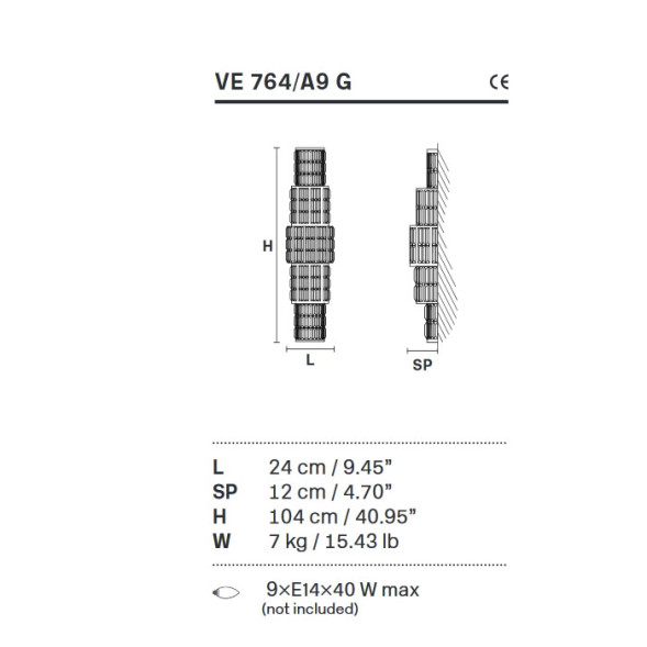 Настенный светильник Masiero Impero &amp; Deco VE 764 A9 G Cut