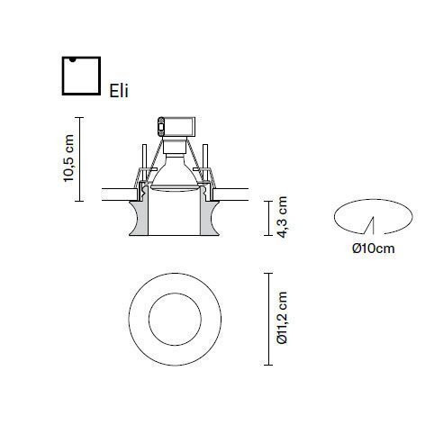 Встраиваемый спот (точечный светильник) Fabbian Eli D27 F54 01