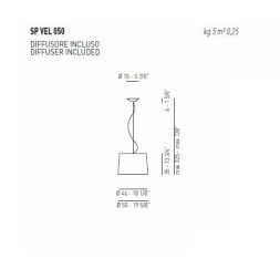 Подвесной светильник Axo Light Velvet SP VEL 070 Burgundy / Bianco SPVEL070E27RBBC