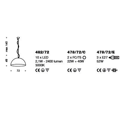 Подвесной светильник IDL Amalfi 482/72 white silver