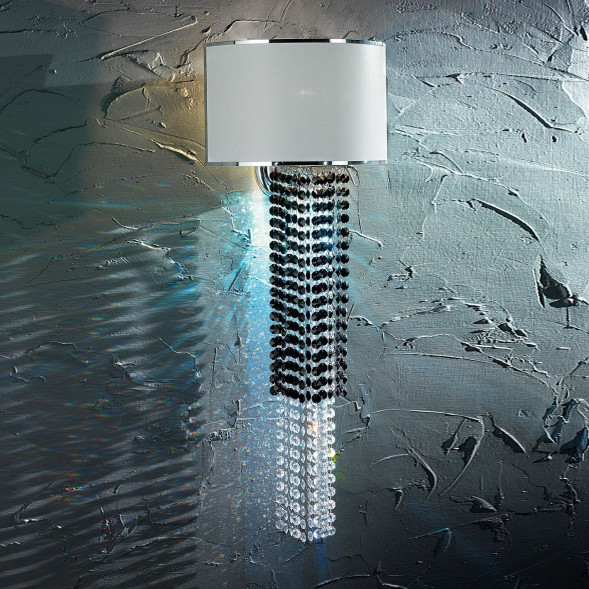 Бра Euroluce Venice Superlux A1+LED silver clear+jet white-shade