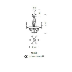 Люстра Sylcom Impero 1648/6 ARG FU + TOP 1648 ARG