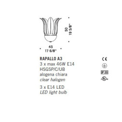 Настенный светильник De Majo RAPALLO A3 0RAPA0A30