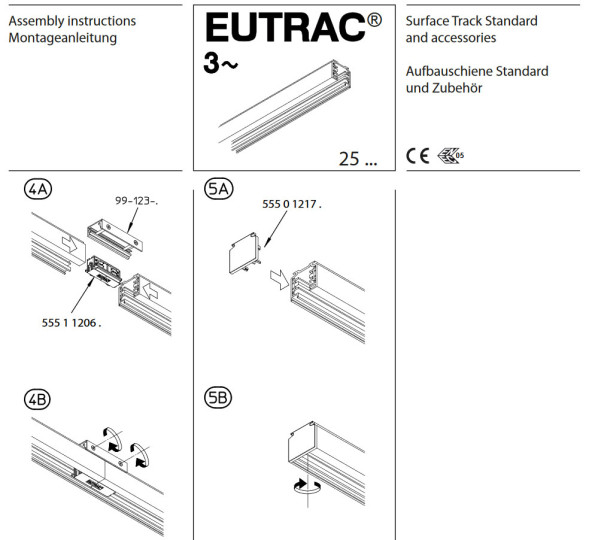 Шинопровод трехфазный SLV Eutrac 145302 3м серебристо-серый