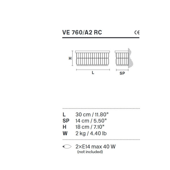 Настенный светильник Masiero Impero &amp; Deco VE 760/A2 RC Cut