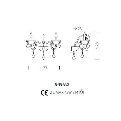 Бра Sylcom Dandolo 949/A2 K BL
