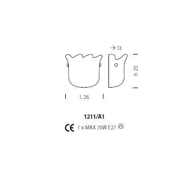 Бра Sylcom Contarini 1211/A1 D ORO