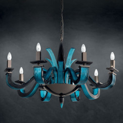 Люстра Euroluce Argo L8 nickel Aquamarine