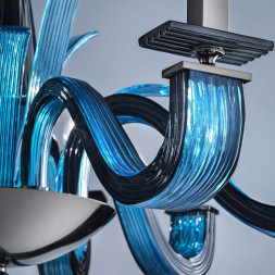 Люстра Euroluce Argo L8 nickel Aquamarine