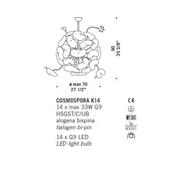 Подвесной светильник De Majo COSMOSPORA K14 0COSM0K-14