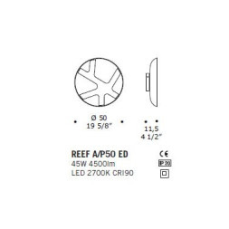 Настенный светильник De Majo REEF A/P50 ED 0REEF0A50