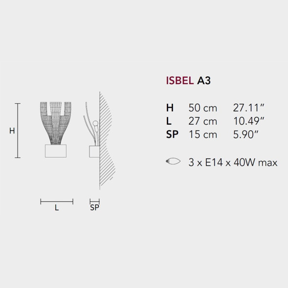 Настенный светильник Masiero Isbel A3 G07