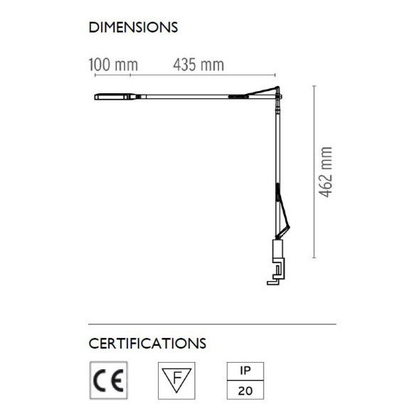 Настольная лампа Flos Kelvin LED Clamp Anthracite F3301033