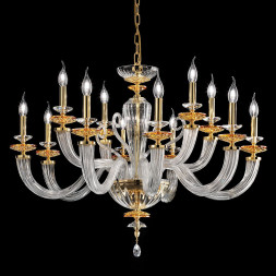 Люстра Euroluce Atalia L8+4 gold Amber