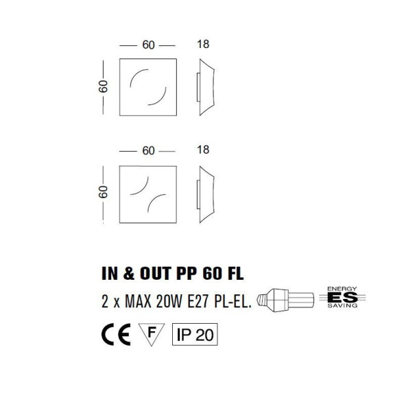 Настенно-потолочный светильник Morosini In&amp;Out PL60 FL 0600PP06BIFL