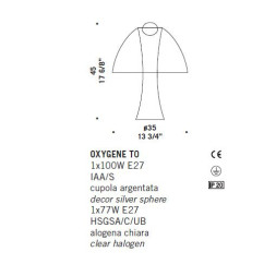 Настольная лампа De Majo OXYGENE T0 0OXYG0T00