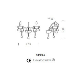 Бра Sylcom Dandolo 949/A2 K GRY