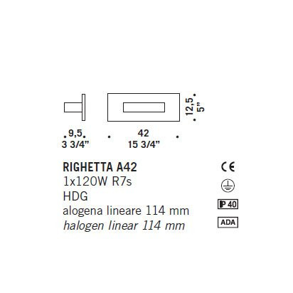Настенный светильник De Majo RIGHETTA A42 0RIGH0A43