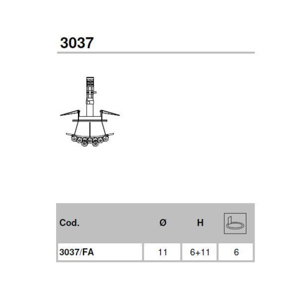 Встраиваемый светильник Italamp 3037/FA Transp. / C
