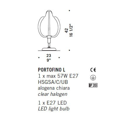 Настольная лампа De Majo PORTOFINO L 0PORT0LC0