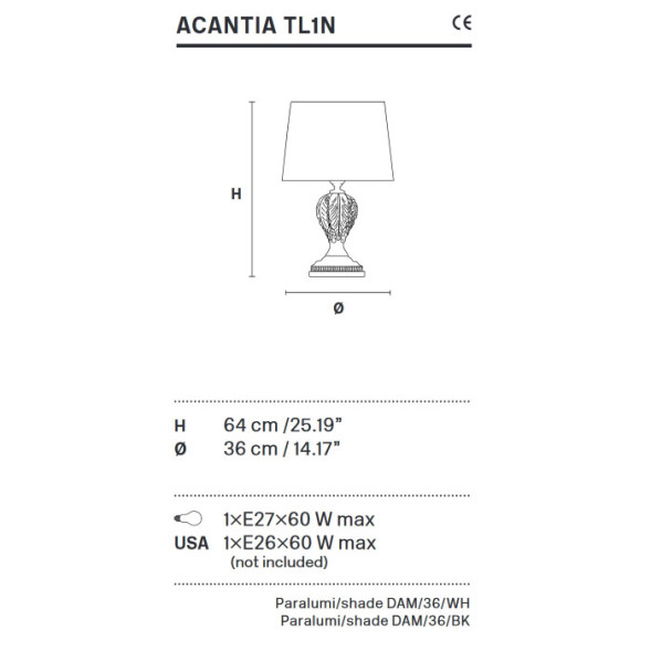 Настольная лампа Masiero Acantia TL1N V95