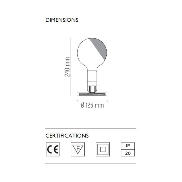 Настольная лампа Flos Lampadina Anodised aluminium/Black F3300000