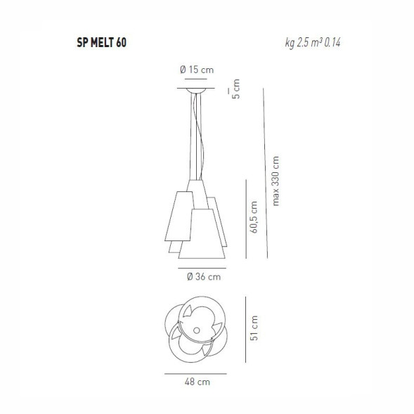 Подвесной светильник Axo Light Melting Pot SP MELT 60 SPMELT60NEXXE27 + 2xDSPMELTING60XXX