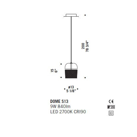 Подвесной светильник De Majo DOME S13 ED 0DOME0S11