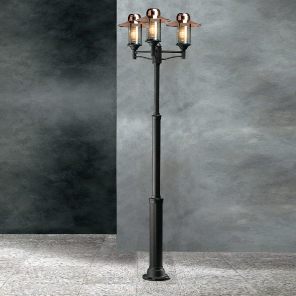 Садово-парковый фонарь Garden Light futura cuprum 95019/3L CU CF