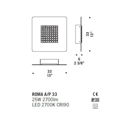 Настенный светильник De Majo ROMA A/P 33 ED 0ROMA0A20