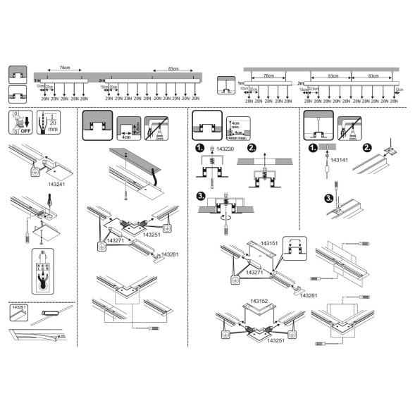 Шинопровод однофазный встраиваемый SLV Track 143221 2м белый
