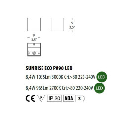 Настенный светильник Morosini Sunrise ECO SUNRISE ECO PA90 LED 0591PA01SVL3